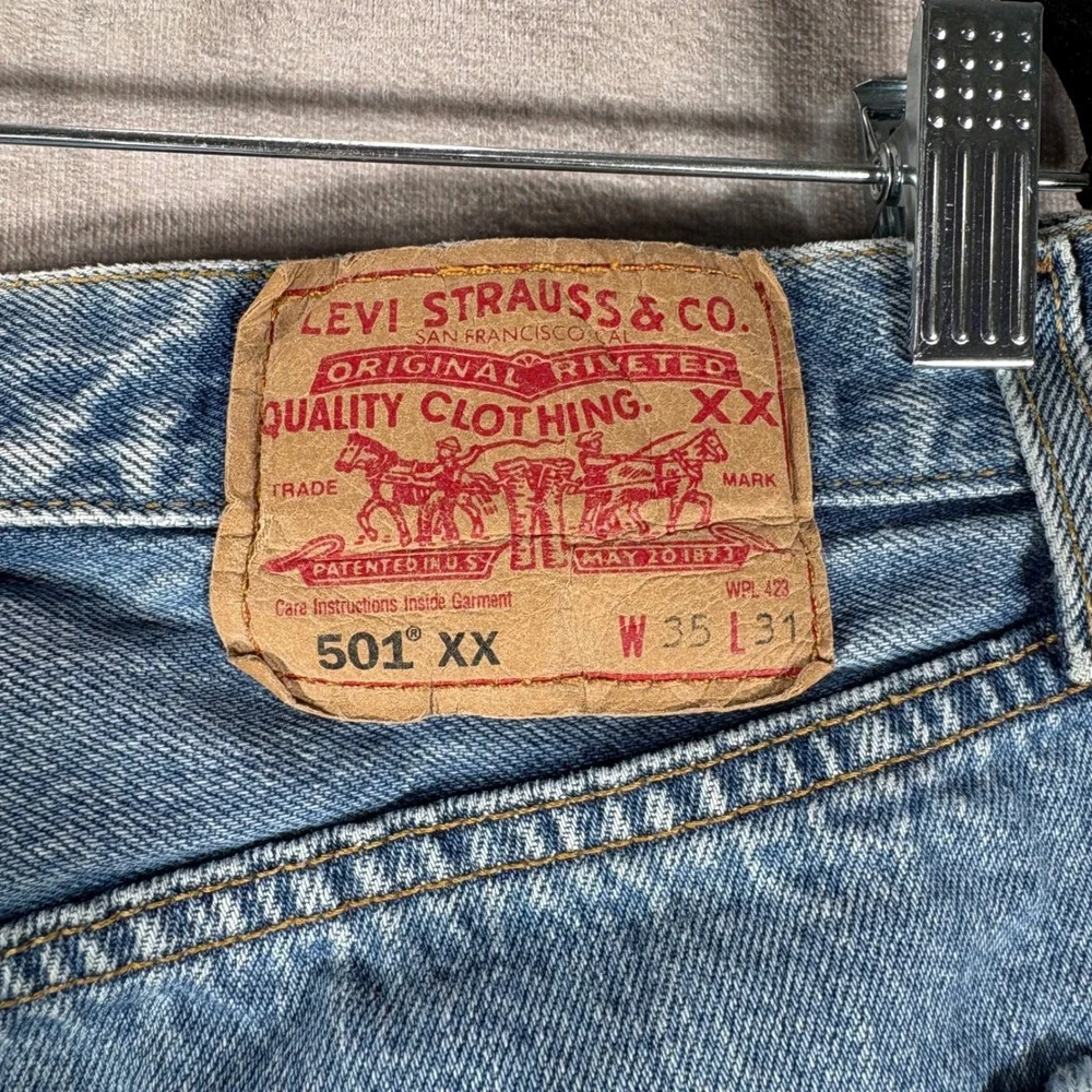 Levi's Jeans Mens 35x31 Blue 501 XX Straight Leg Button Fly Vintage Denim $65